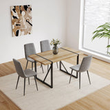 Modern Grey Dining Chairs Set of 4 with Cushioned Seats