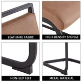 Modern PU Leather Dining Chairs Set with High Back & Metal Legs