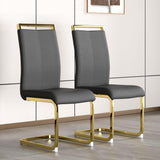 Elegant Black Dining Chairs with Golden Legs