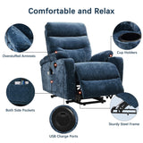 Swivel Rocker Recliner with Adjustable Headrest and USB Ports