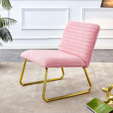 Modern Gold Leg Accent Chair - Comfy Fabric Upholstery