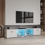 Color-Changing LED TV Stand for Living Room White.