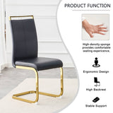 Elegant Black Dining Chairs with Golden Legs