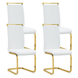 Elegant Black Dining Chairs with Golden Legs