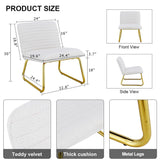 Modern Gold Leg Accent Chair - Comfy Fabric Upholstery