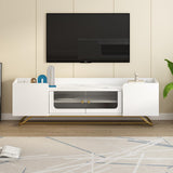 Contemporary TV Stand with Gold Frame Base