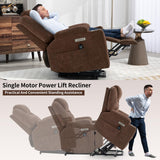 LUSPAZ Leather Power Lift Recliner Chair with Massage and Heat