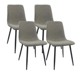 Modern Grey Dining Chairs Set of 4 with Cushioned Seats