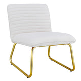 Modern Gold Leg Accent Chair - Comfy Fabric Upholstery