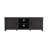 Black TV Stand with Storage, Entertainment Center & Doors