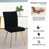 Luxurious Set of 4 Dining Chairs with Gold Metal Legs