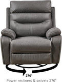 Swivel Rocker Recliner with Adjustable Headrest and USB Ports