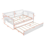 LUSPAZ Full Size Day Bed Platform with Trundle