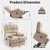 LUSPAZ Large Lift Recliner for Elderly -Massage, Heat, USB Ports