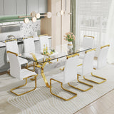 Modern Minimalist White Marble Dining Table with Silver Legs