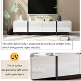 Modern TV Stand for TV Up to 80 Inch, High Gloss Console Table for Living Room