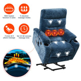 Swivel Rocker Recliner with Adjustable Headrest and USB Ports