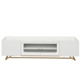 Contemporary TV Stand with Gold Frame Base