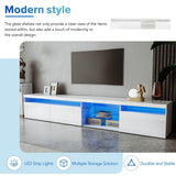 LUSPAZ Modern TV Stand with LED Lights