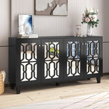 Black Buffet Cabinet with Adjustable Shelves