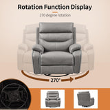 Swivel Rocker Recliner with Adjustable Headrest and USB Ports