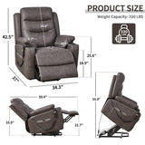 Electric Lift Recliner with Cup Holders & Remote Control