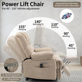 LUSPAZ Large Lift Recliner for Elderly -Massage, Heat, USB Ports