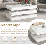 Modern 2-Tier White Coffee Table