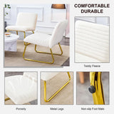 Modern Gold Leg Accent Chair - Comfy Fabric Upholstery