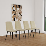 Modern Grey Dining Chairs Set of 4 with Cushioned Seats