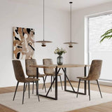 Modern Grey Dining Chairs Set of 4 with Cushioned Seats