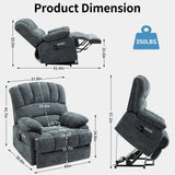 LUSPAZ Large Lift Recliner for Elderly -Massage, Heat, USB Ports