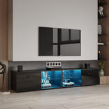 Color-Changing LED TV Stand for Living Room White.