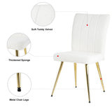 Luxurious Set of 4 Dining Chairs with Gold Metal Legs