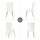 Luxurious Set of 4 Dining Chairs with Gold Metal Legs