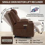 LUSPAZ Leather Power Lift Recliner Chair with Massage and Heat