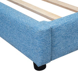 Blue Upholstered Tufted Platform Bed