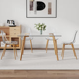 Glass Dining Table Set: Table + 4 Chairs