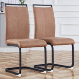 Modern PU Leather Dining Chairs Set with High Back & Metal Legs