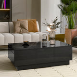 Modern White Coffee Table with Hidden Storage