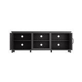 Black TV Stand with Storage, Entertainment Center & Doors