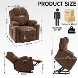 LUSPAZ Leather Power Lift Recliner Chair with Massage and Heat