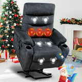 Electric Power Lift Recliner Chair with Massage & Heat - Red