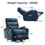 Swivel Rocker Recliner with Adjustable Headrest and USB Ports