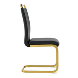 Elegant Black Dining Chairs with Golden Legs