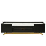 Contemporary TV Stand with Gold Frame Base