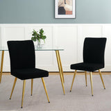 Luxurious Set of 4 Dining Chairs with Gold Metal Legs