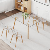 Glass Dining Table Set: Table + 4 Chairs