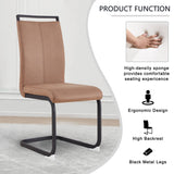 Modern PU Leather Dining Chairs Set with High Back & Metal Legs