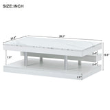 Modern 2-Tier White Coffee Table